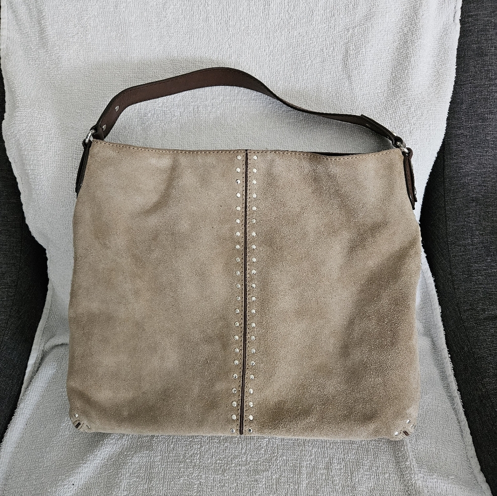 Michael Kors Astor Suede Studded Hobo Bag